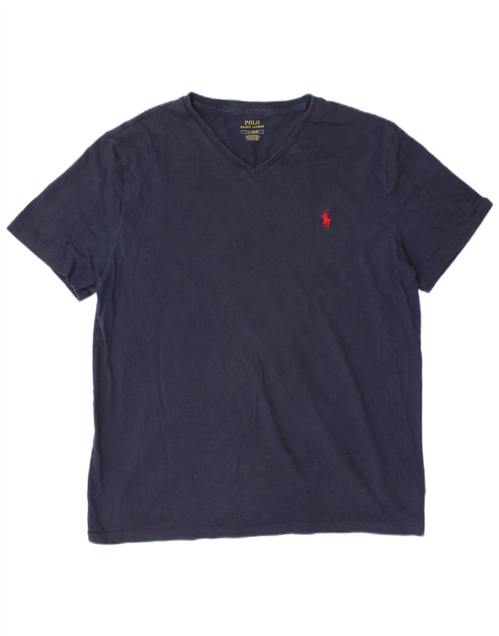 POLO RALPH LAUREN T-shirt da uomo Top Large in cotone blu navy