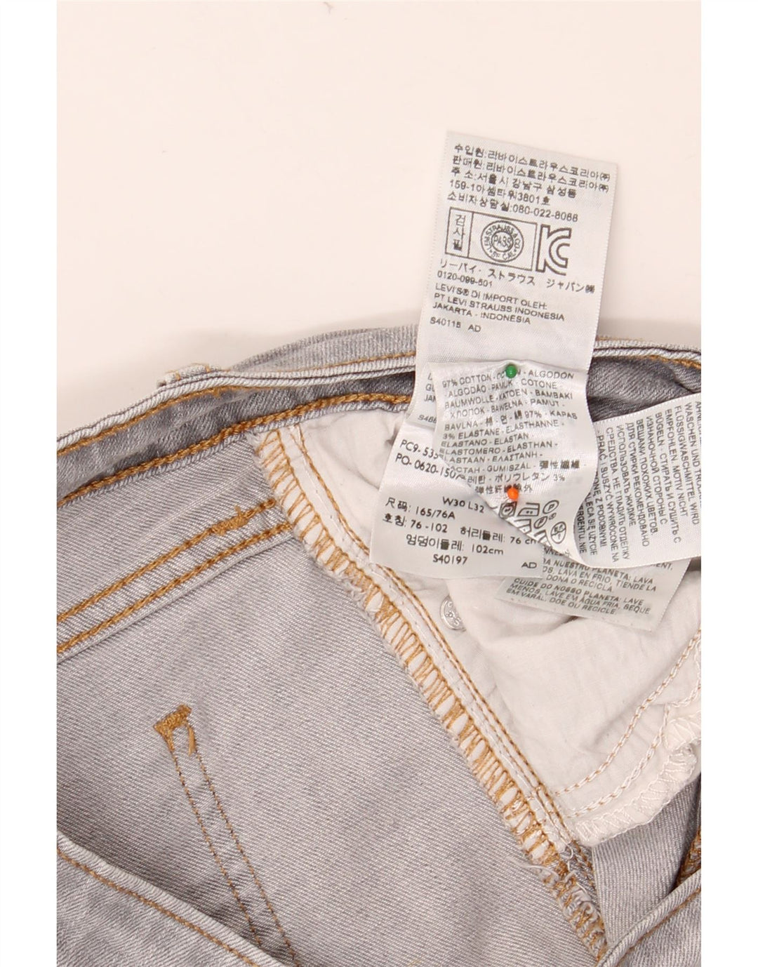 LEVI'S Jeans skinny legging 535 da donna W30 L32 cotone grigio