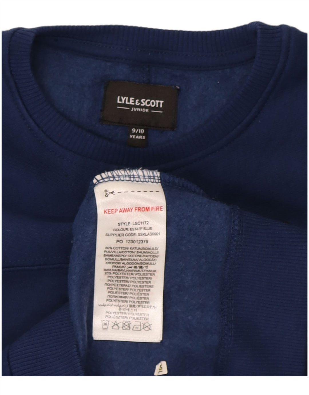 Felpa Lyle & Scott per ragazzi, 9-10 anni, in cotone blu navy