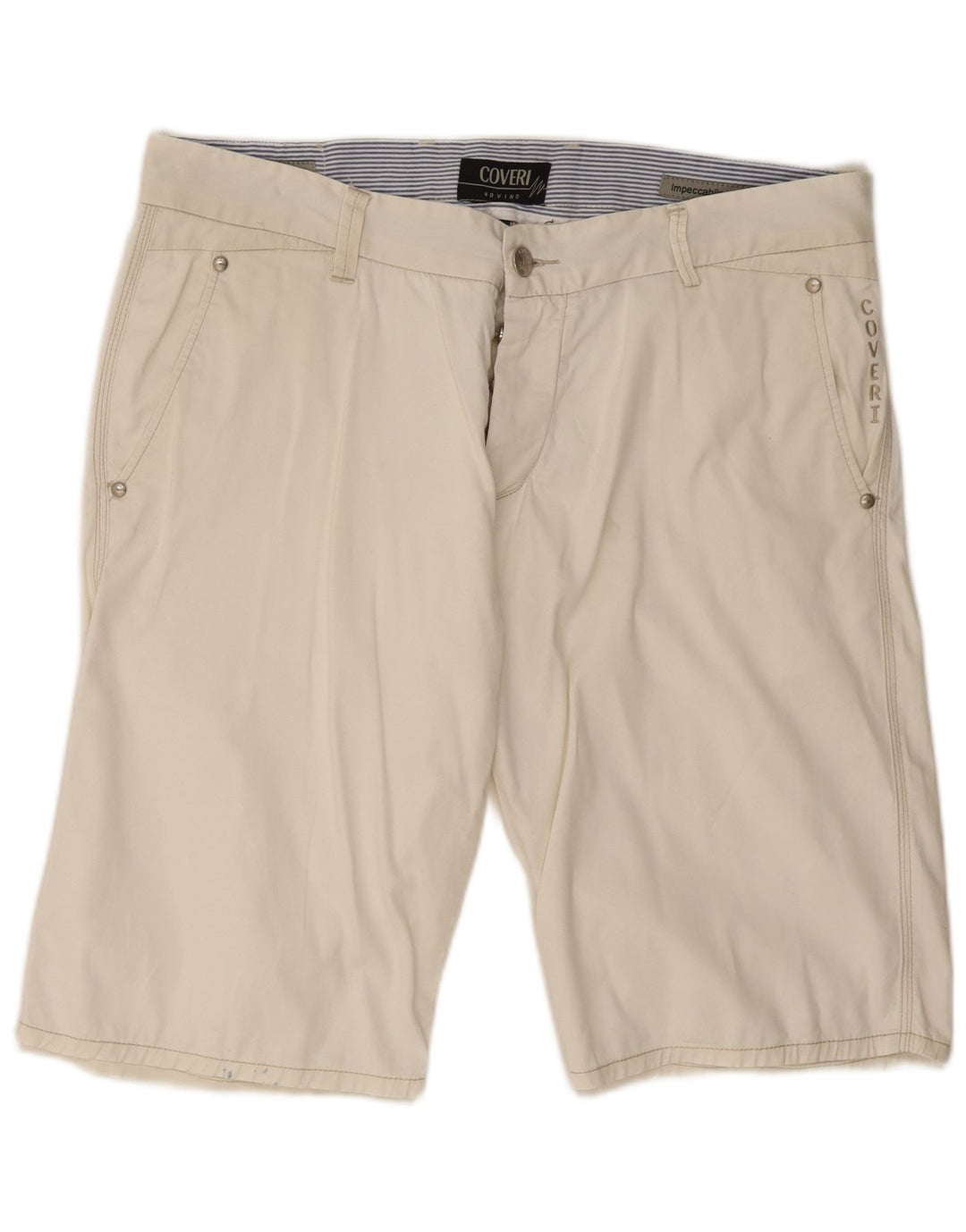 Pantaloncini chino da uomo Coveri IT 52 XL W38 Elastan bianco