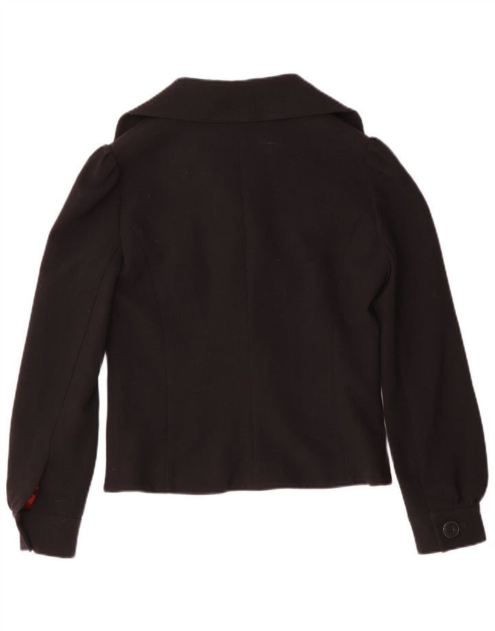 Giacca blazer da donna a 3 bottoni Sultanna Frantsuzova UK 10 piccola in rayon nero