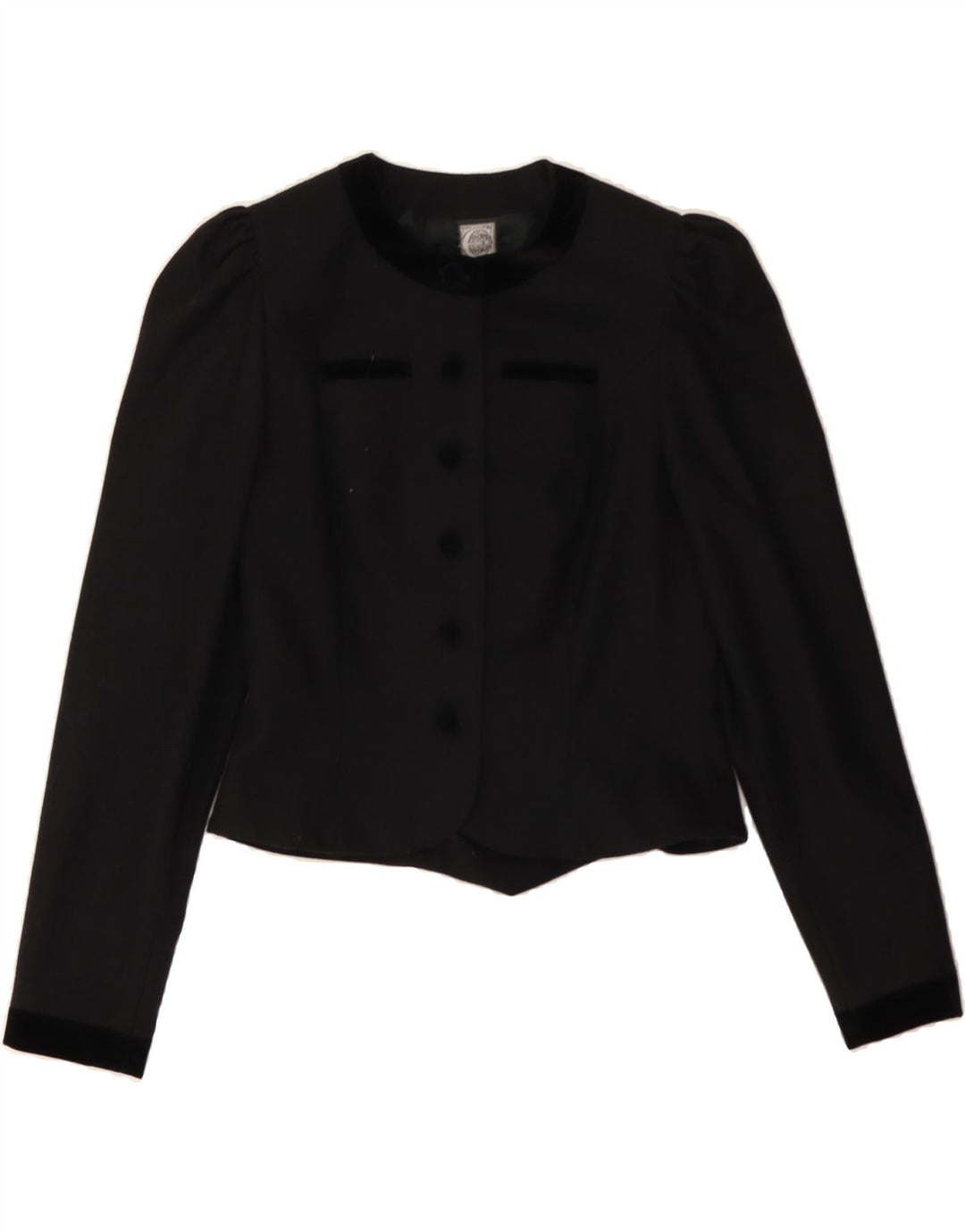 EGER Womens Crop 5 Button Blazer Jacket EU 36 Small Black New Wool Vintage Eger and Second-Hand Eger from Messina Hembry 