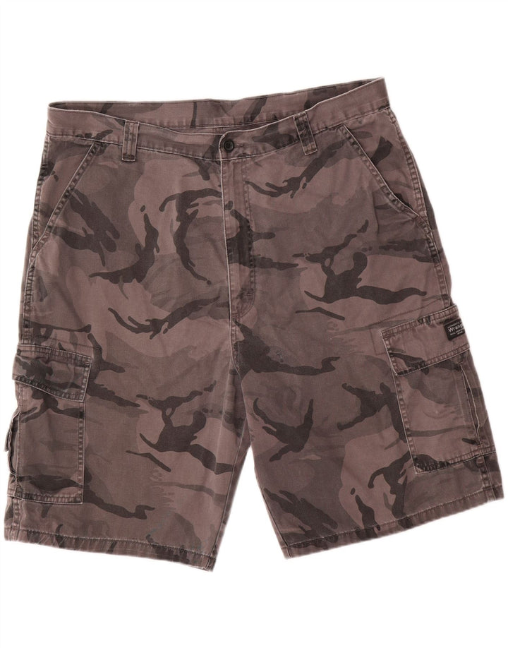 Pantaloncini cargo da uomo Wrangler W38 XL in cotone mimetico grigio