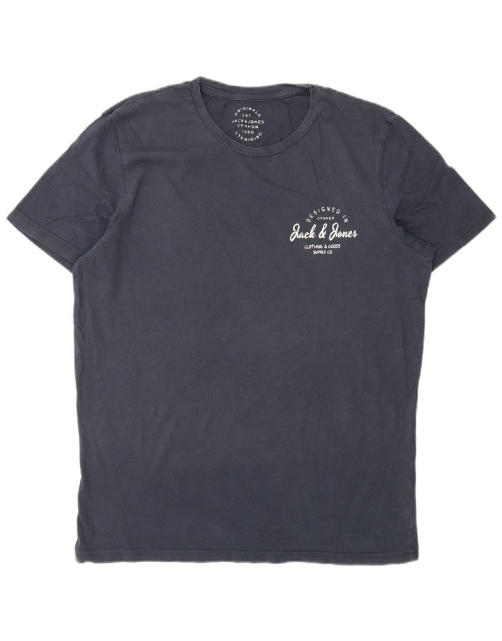 T-shirt da uomo Jack & Jones Top in cotone blu navy medio