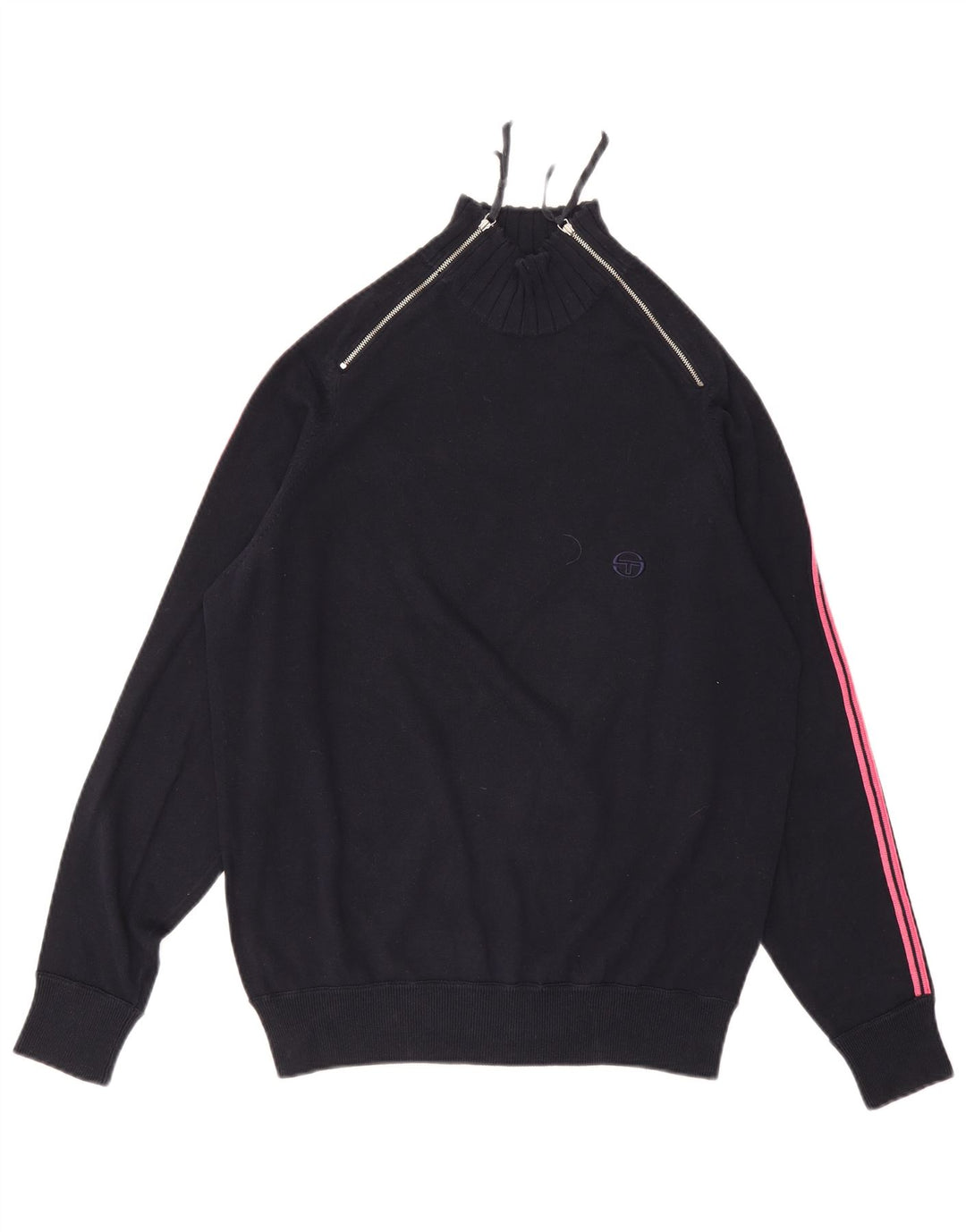 Maglione da donna con collo con zip Sergio Tacchini UK 16 grande blu navy