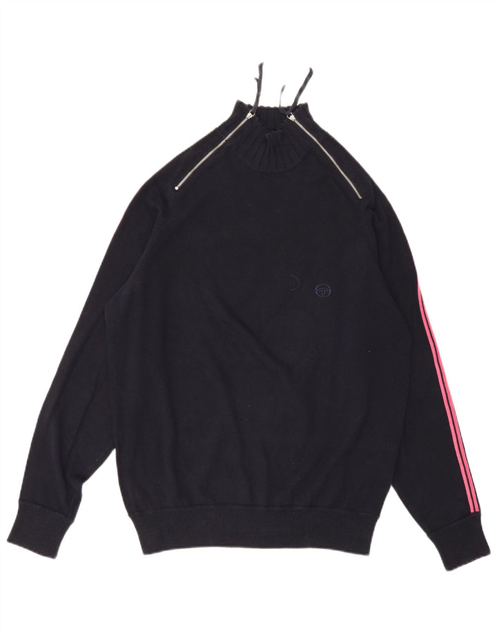 Maglione da donna con collo con zip Sergio Tacchini UK 16 grande blu navy