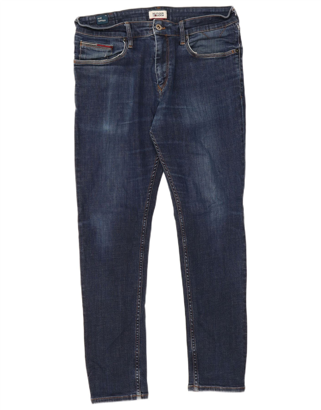 TOMMY HILFIGER Jeans slim affusolati da uomo W34 L30 cotone blu