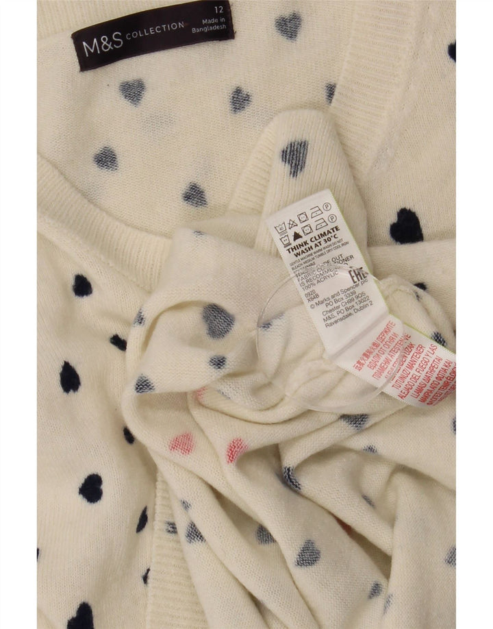 Maglione maglione con scollo a barca da donna Marks & Spencer UK 12 medio bianco