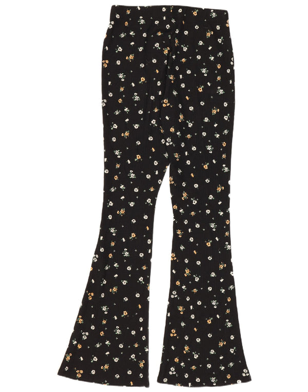 Topshop Leggings svasati da donna UK 10 Small W26 L31 Poliestere floreale nero