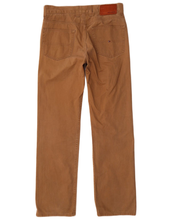 Pantaloni casual dritti da uomo Tommy Hilfiger W32 L32 cotone marrone