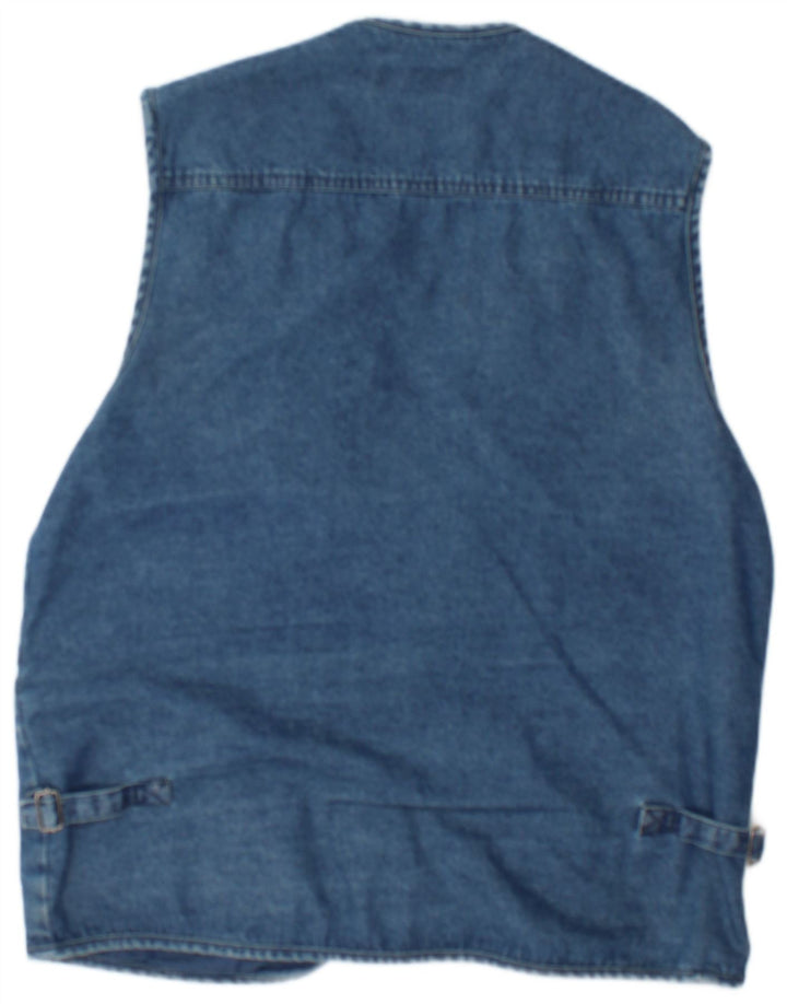 Gilet utility denim da uomo Olympia UK 38 cotone blu medio