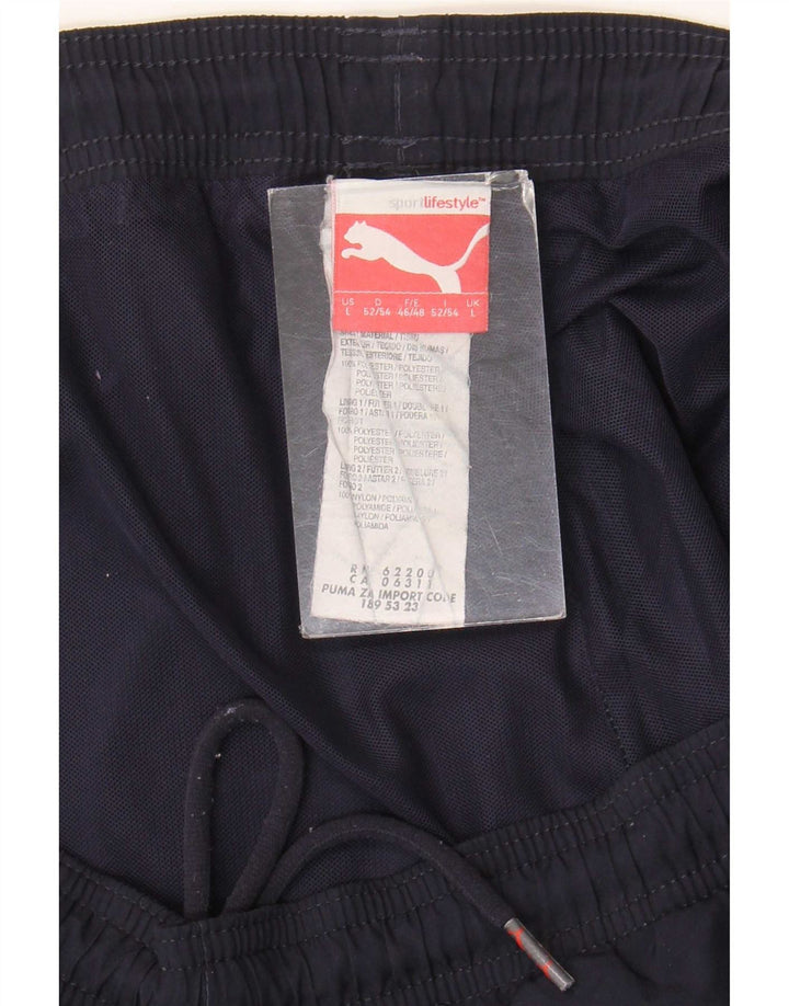 Pantaloni da tuta da uomo Puma Large in poliestere blu navy