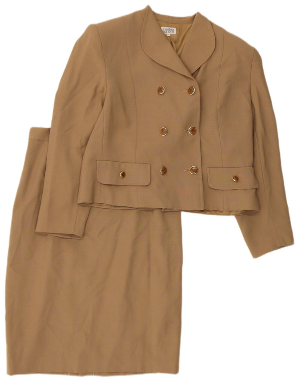 Set gonna vintage doppiopetto in 2 pezzi da donna IT 44 medio W30 marrone