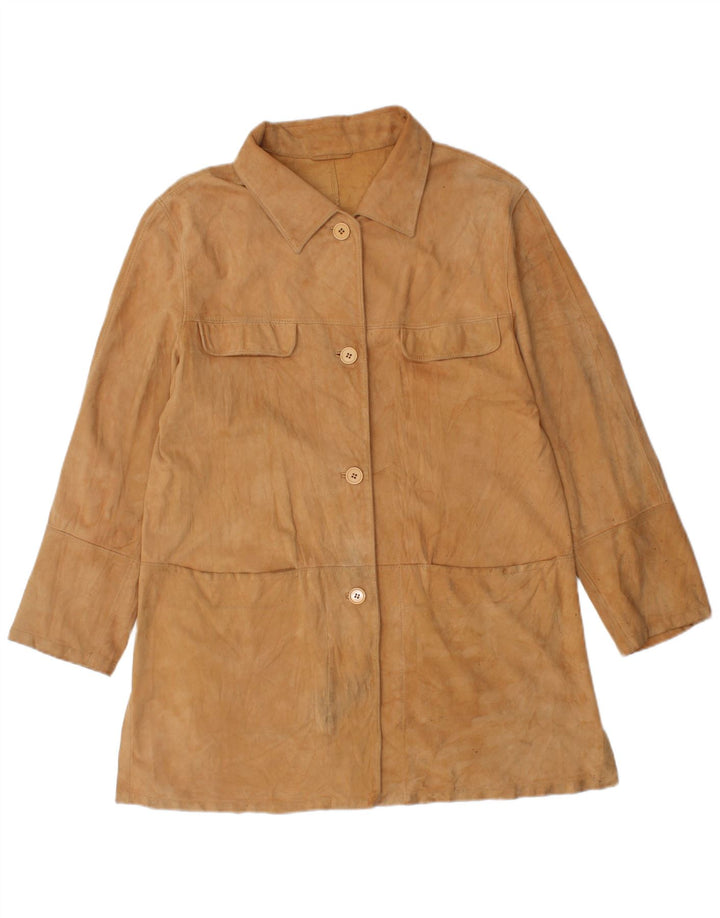 Giacca in pelle scamosciata da donna GIMO'S UK 12 Beige medio