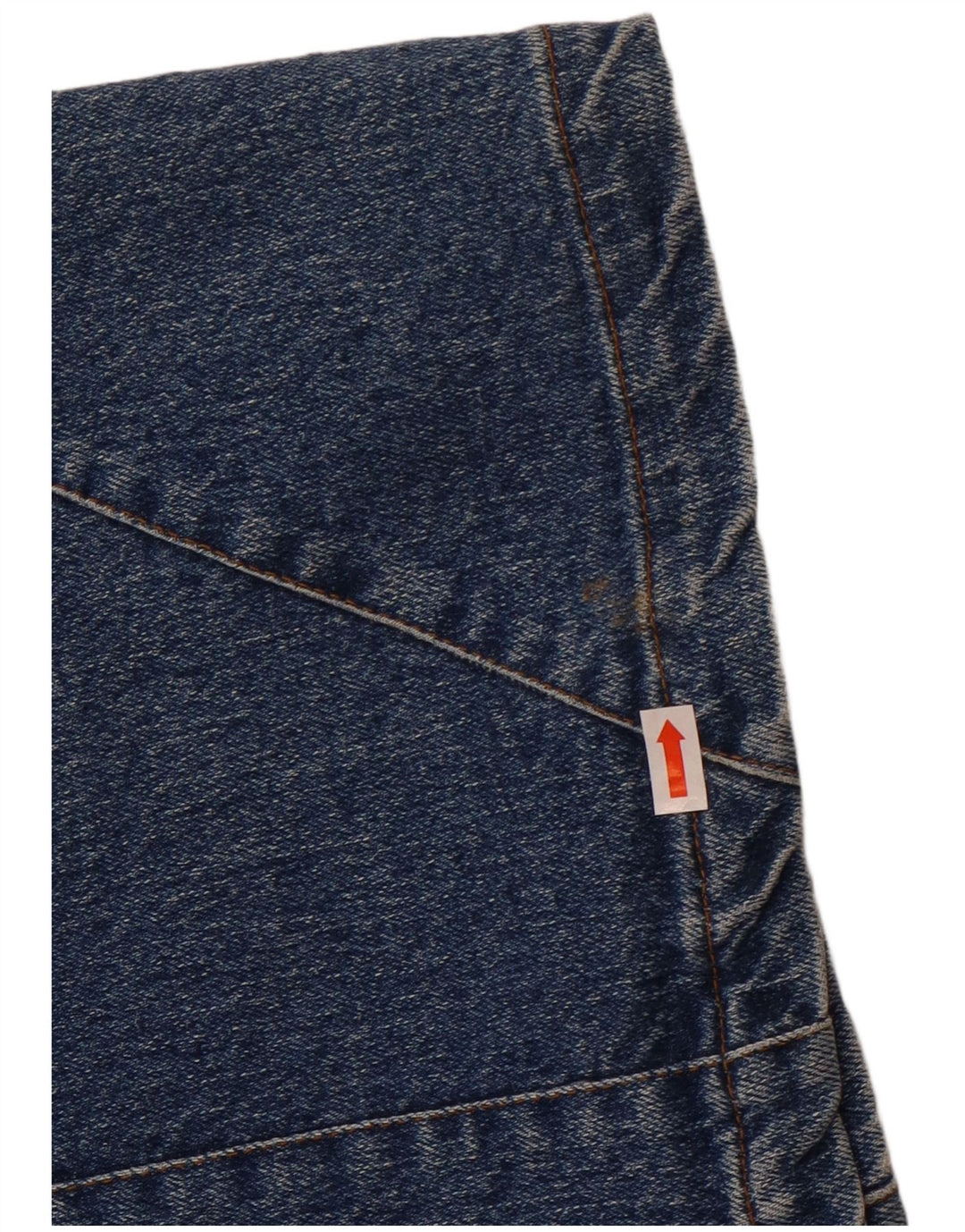 Gonna di jeans vintage da donna W28 in cotone blu medio