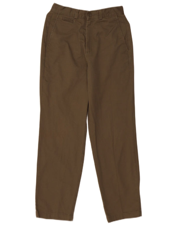 DOCKERS Pantaloni chino a vita alta cachi da donna US 4 piccoli W28 L29 cachi