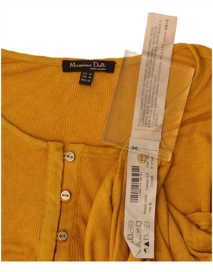 Maglia da donna a maniche lunghe Massimo Dutti UK 12 poliestere giallo medio