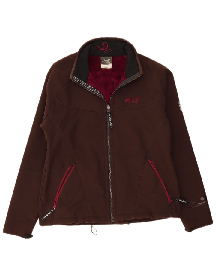 Giacca a vento foderata da donna Jack Wolfskin UK 16 grande poliestere marrone