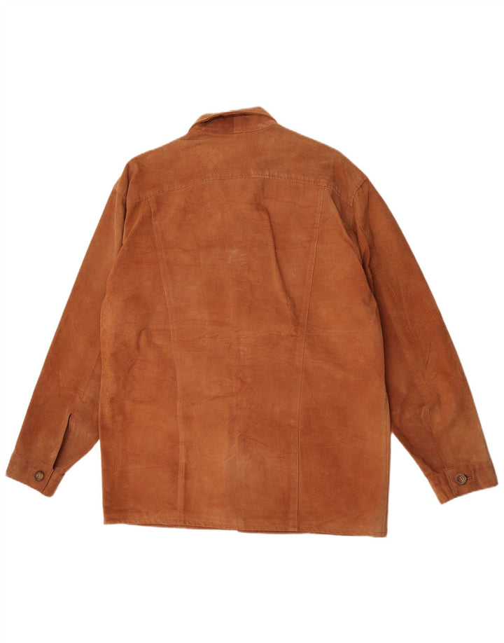 Giacca vintage in pelle scamosciata da uomo UK 38 Marrone medio