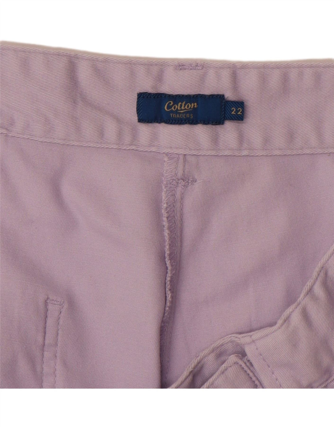 COTTON TRADERS Pantaloni chino dritti da donna UK 22 3XL W40 L30 Viola