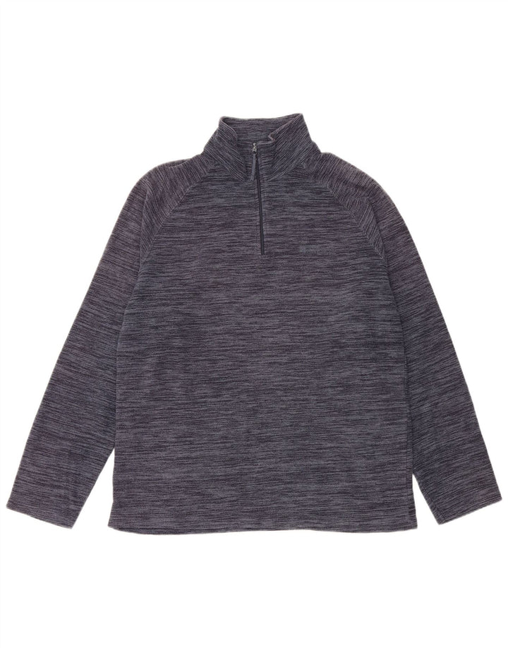 MOUNTAIN WAREHOUSE Mens Zip Neck Fleece Jumper Medium Navy Blue Flecked