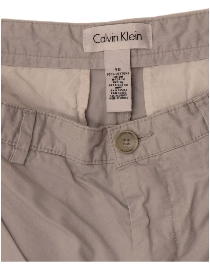 Pantaloncini chino da uomo Calvin Klein W30 cotone grigio medio