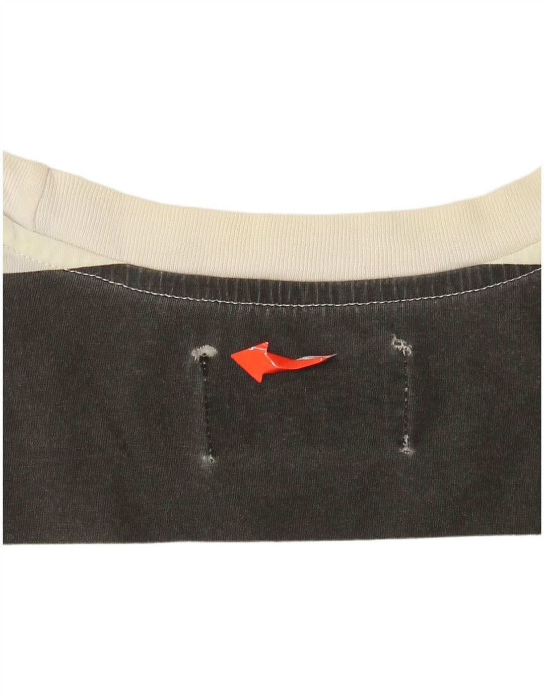 Converse T-shirt grafica da donna Top UK 16 Large White Striped Cotton