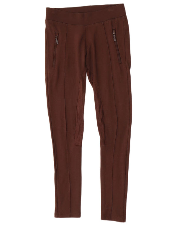 Pantaloni casual da equitazione skinny da donna Zara UK 6 XS Marrone
