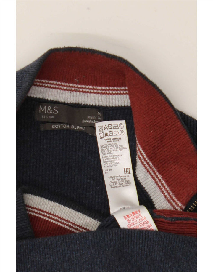 Maglione cardigan da uomo Marks & Spencer medio poliestere blu navy