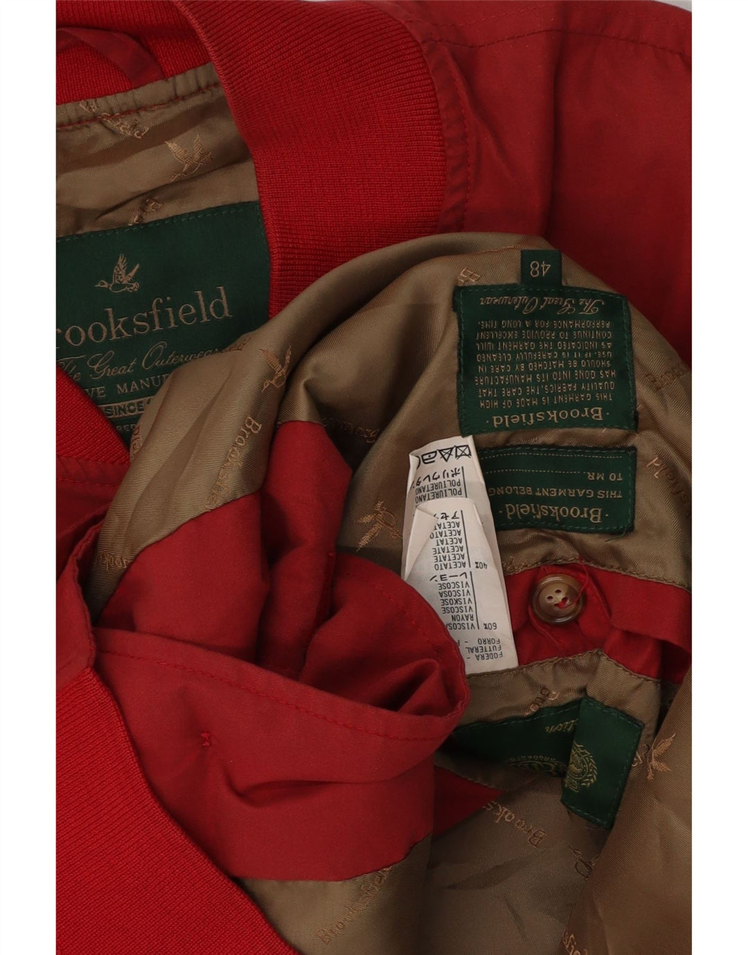 Giubbotto bomber da uomo Brooksfield IT 48 rosso medio in viscosa