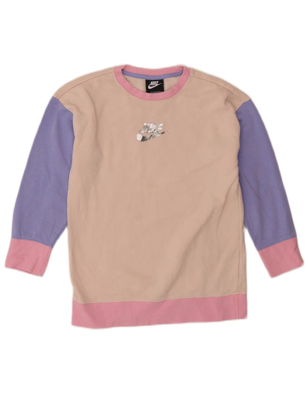 Felpa Nike Bambina Standard Fit 8-9 anni Small Pink Colourblock