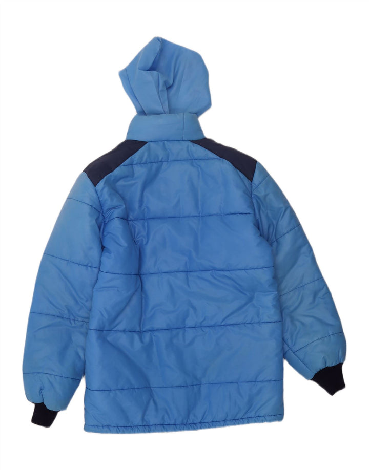 VINTAGE Mens Hooded Padded Jacket UK 40 Large Blue Colourblock Vintage Vintage and Second-Hand Vintage from Messina Hembry 