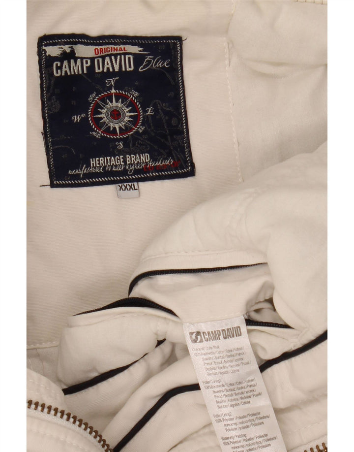 Giubbotto bomber grafico da uomo Camp David UK 46 3XL cotone bianco