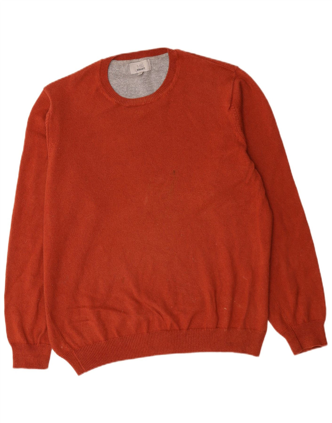 Maglione girocollo da uomo Marks & Spencer vestibilità regolare grande cotone rosso