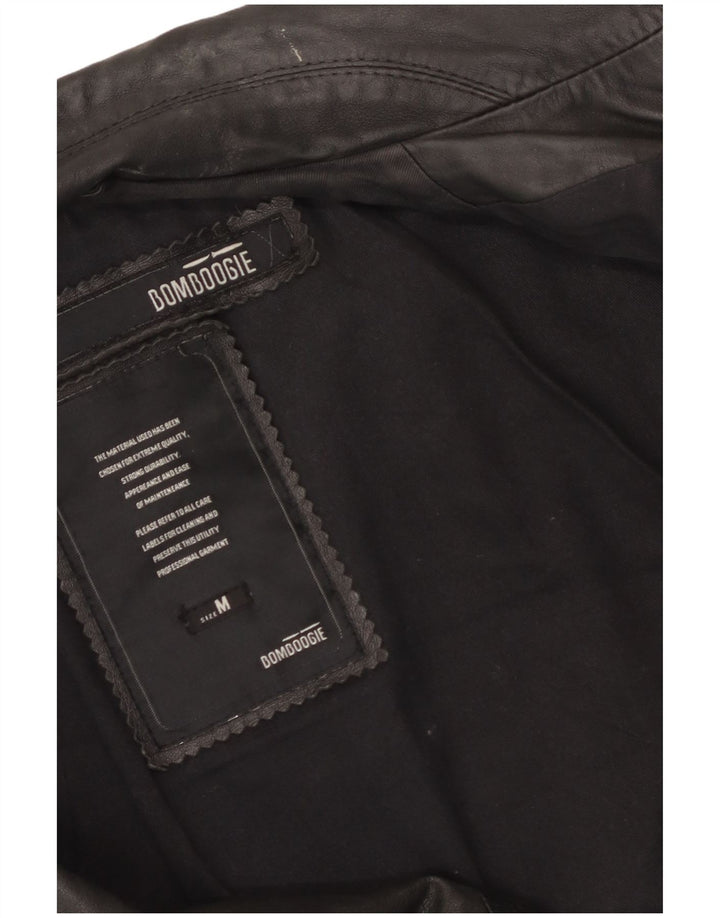 Giacca da motociclista in pelle da donna Bomboogie UK 14 media nera