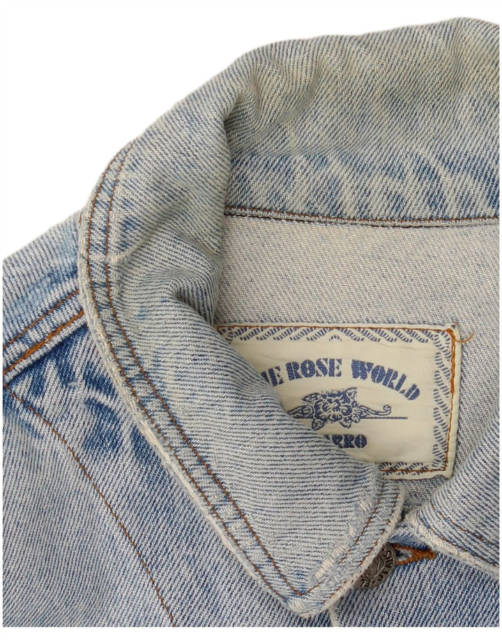 CHARRO Giacca di jeans oversize da donna UK 10 piccola in cotone blu