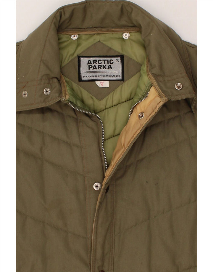 VINTAGE Mens Parka Jacket UK 36 Small Khaki Polyester Vintage Vintage and Second-Hand Vintage from Messina Hembry 
