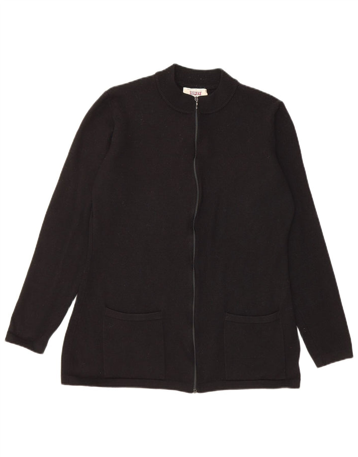 Maglione cardigan da donna SISLEY UK 12 lana nera media