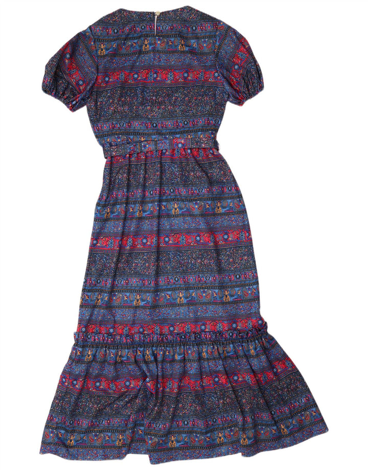 Abito lungo da donna VINTAGE UK 12 Paisley medio multicolore