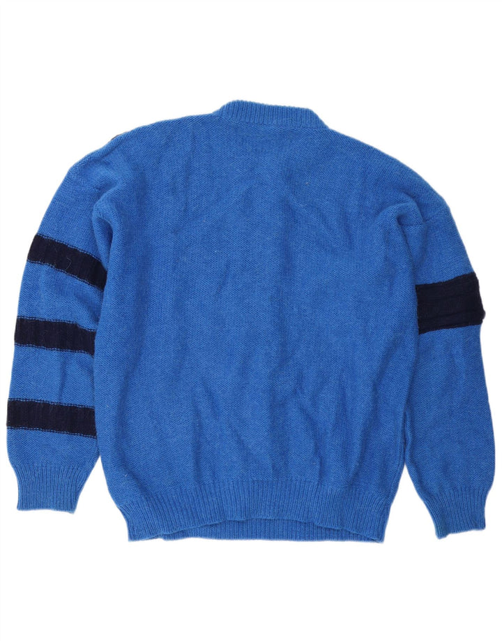Maglione girocollo da uomo vintage IT 52 Large Blue Colourblock
