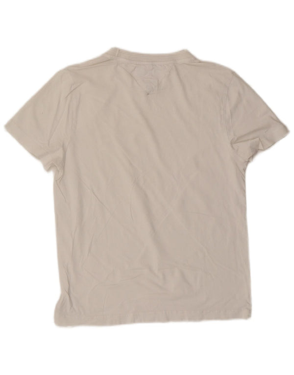 TOMMY HILFIGER T-shirt da donna Top UK 10 piccola cotone bianco
