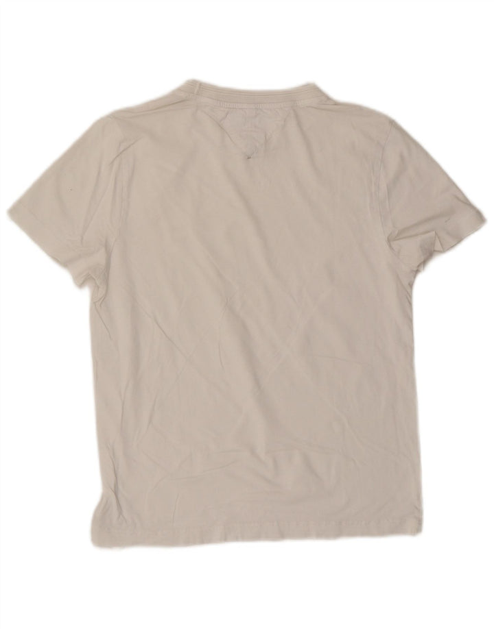 TOMMY HILFIGER T-shirt da donna Top UK 10 piccola cotone bianco