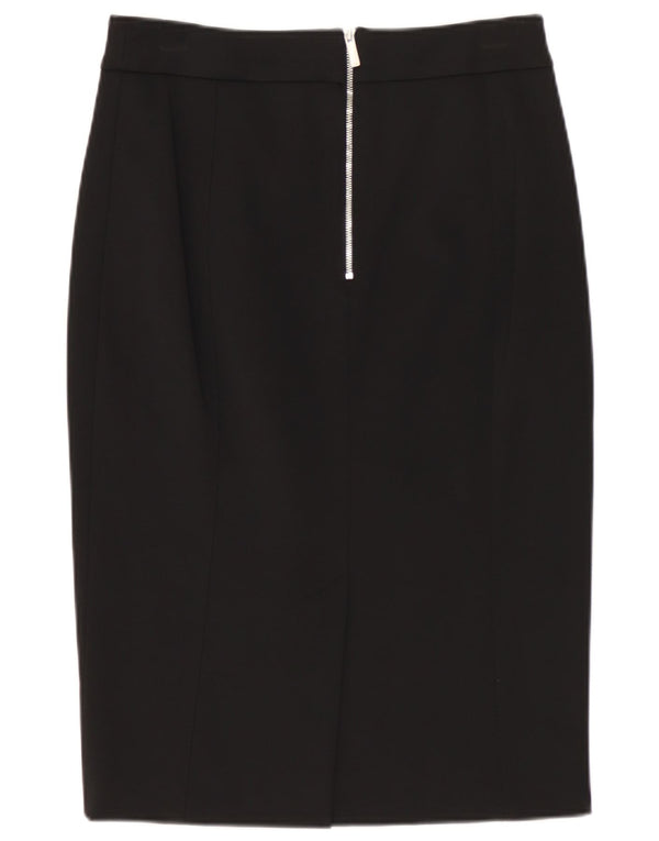 Gonna a tubino da donna KAREN MILLEN UK 8 piccola W26 viscosa nera