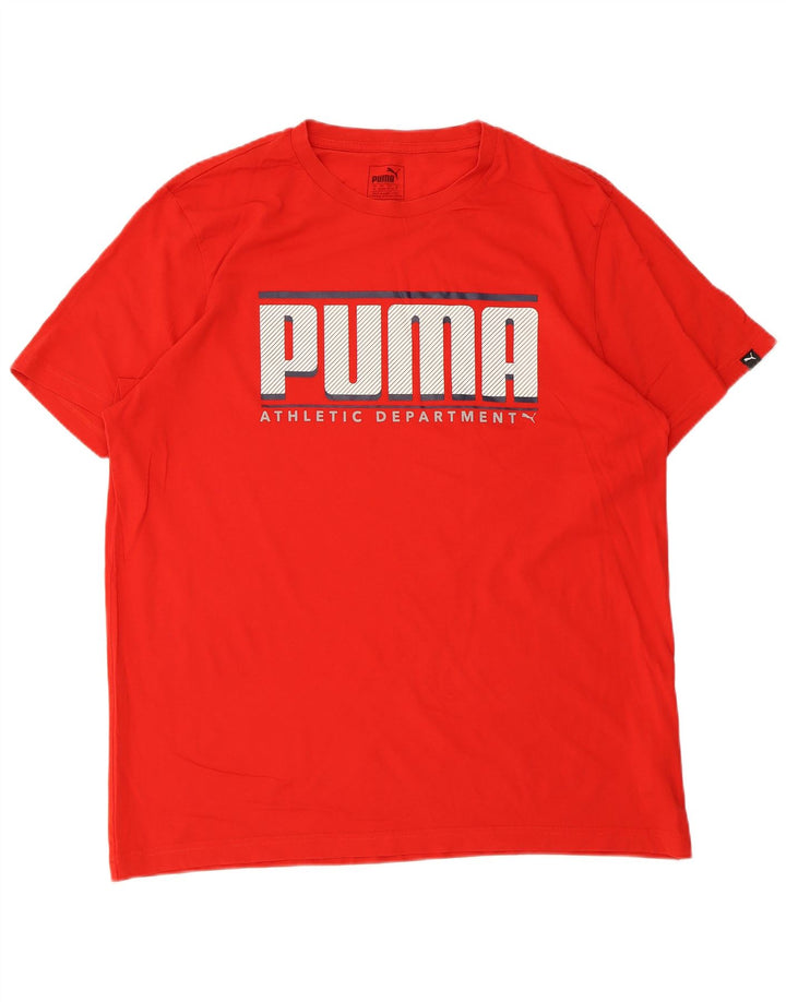 T-shirt grafica da uomo Puma XL rossa in cotone