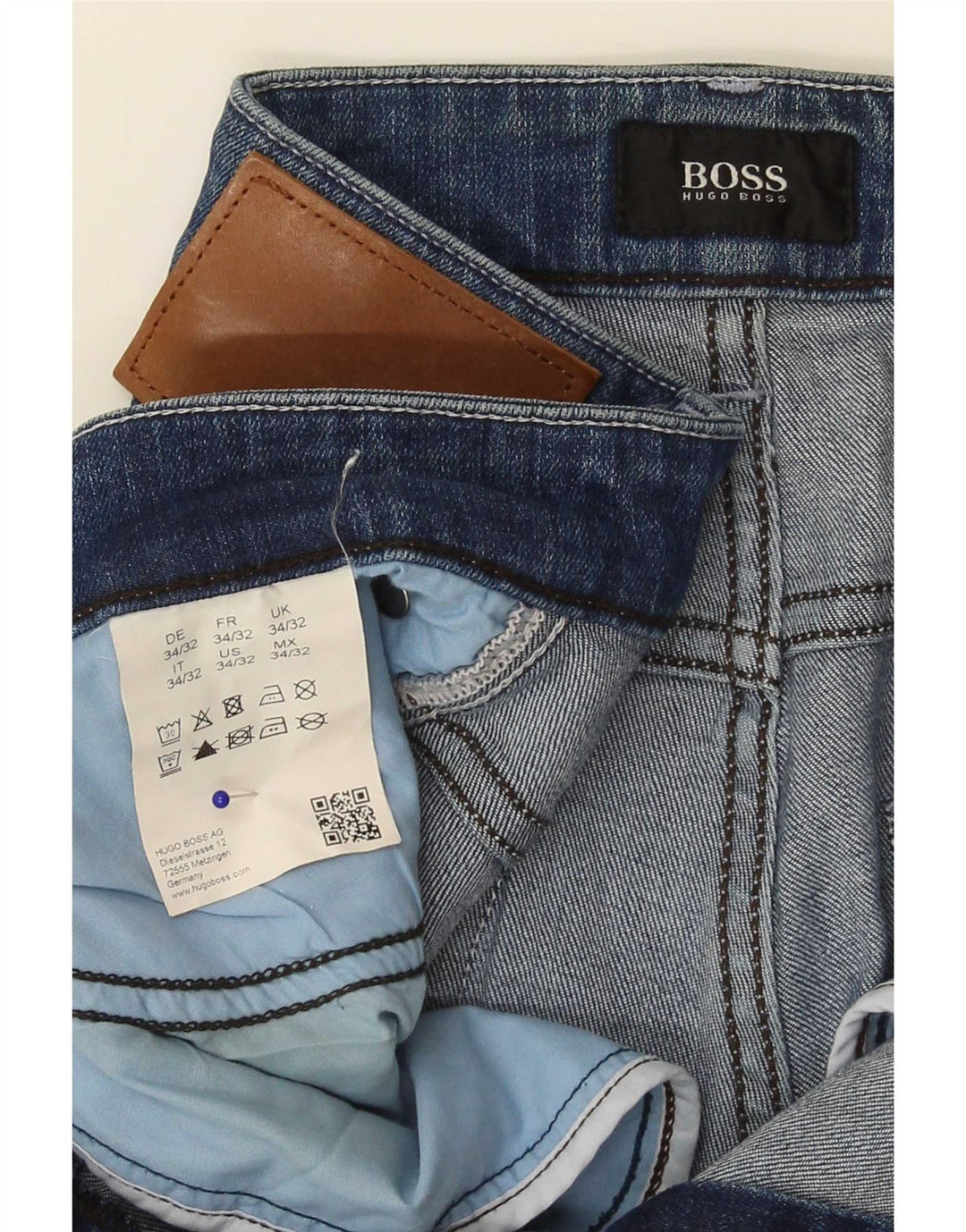 Jeans slim da uomo Hugo Boss W34 L32 cotone blu