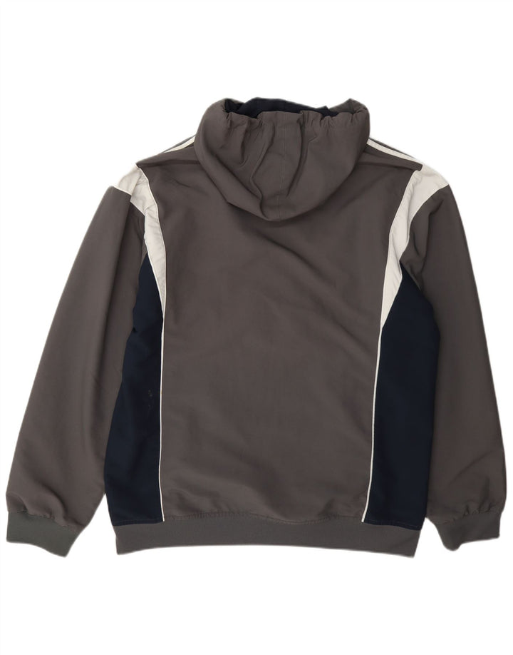 Giacca da uomo Adidas Anorak con cappuccio, tuta da ginnastica, grande, colore grigio