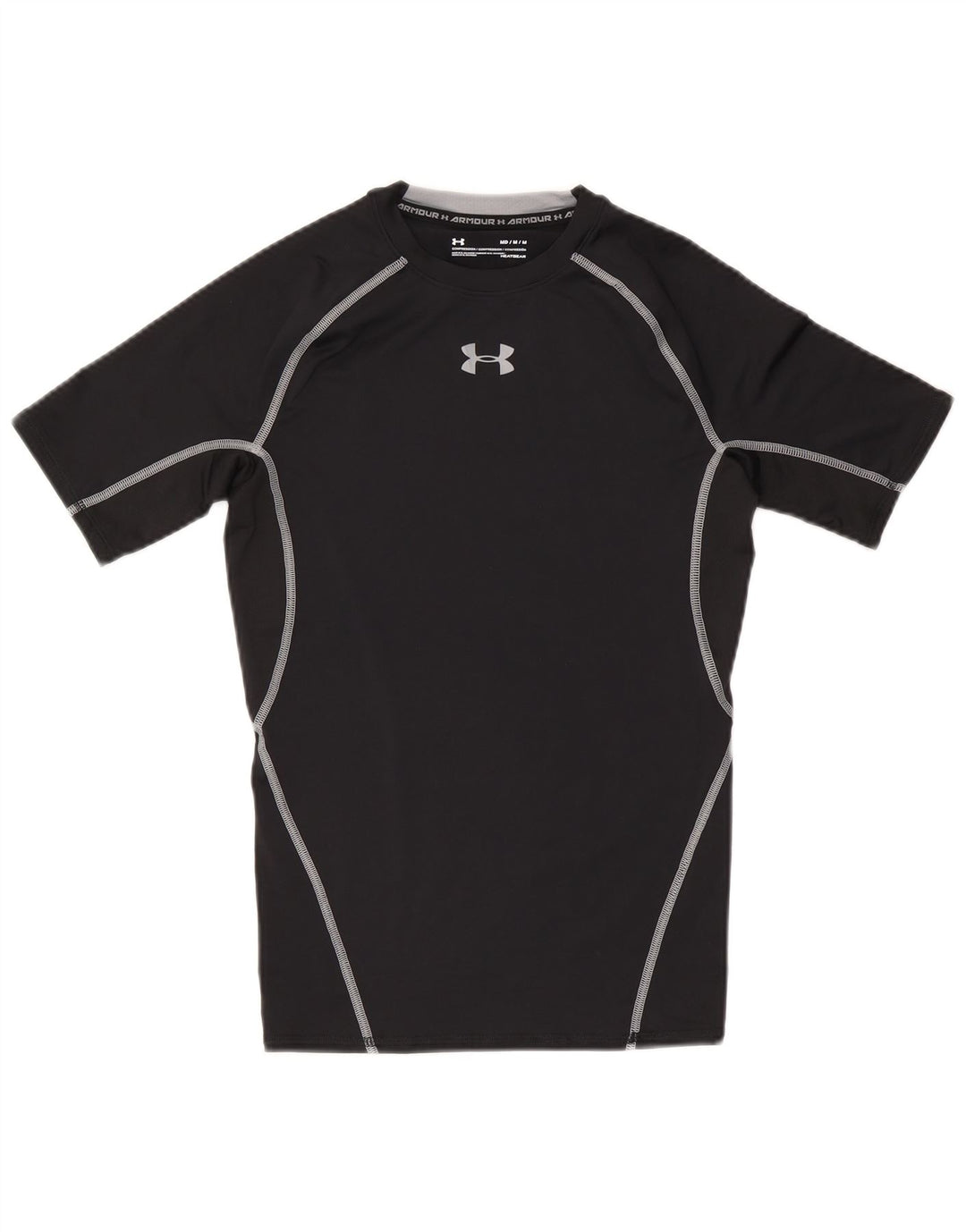 T-shirt grafica da uomo Under Armour Heat Gear Top in poliestere nero medio