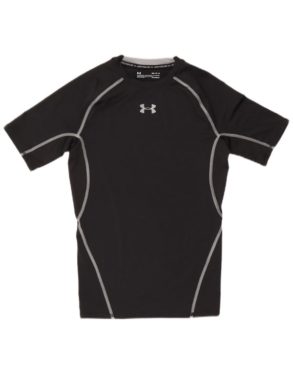 T-shirt grafica da uomo Under Armour Heat Gear Top in poliestere nero medio