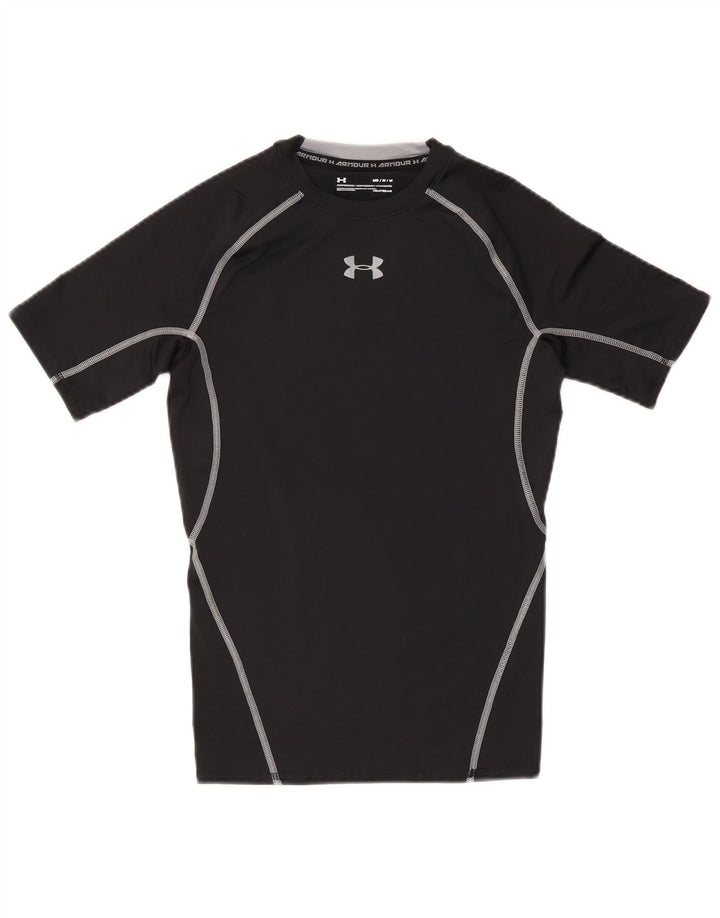 T-shirt grafica da uomo Under Armour Heat Gear Top in poliestere nero medio