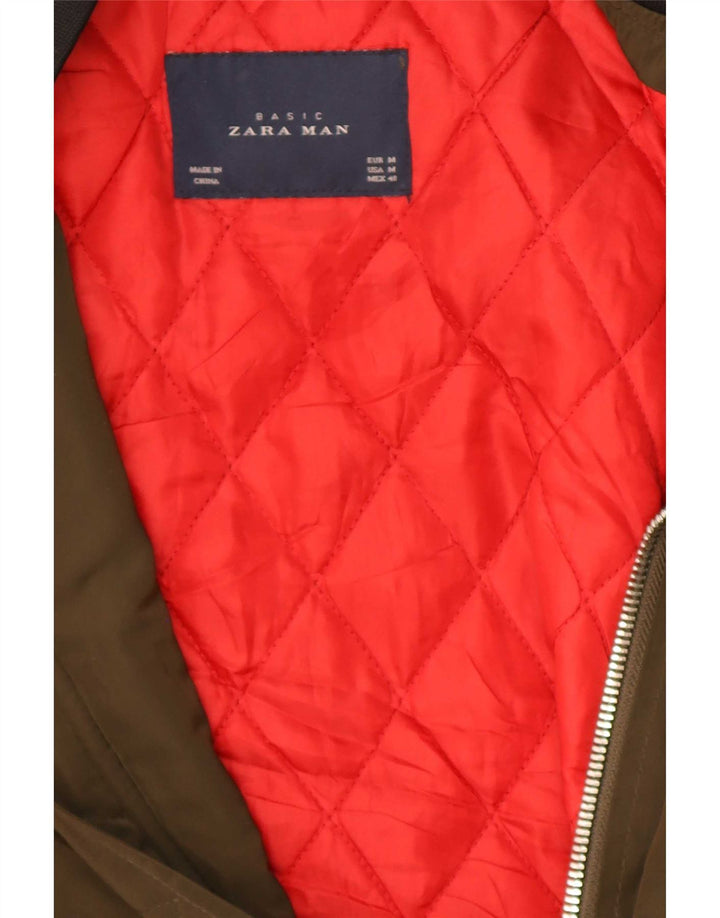 Giubbotto bomber da uomo Zara UK 38 Poliestere color block color kaki medio